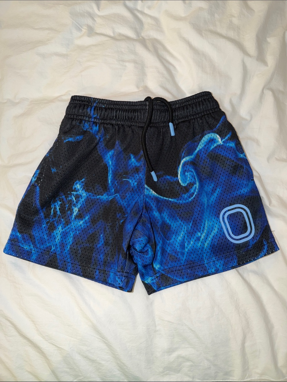 Overtime Boys black & blue flame shorts